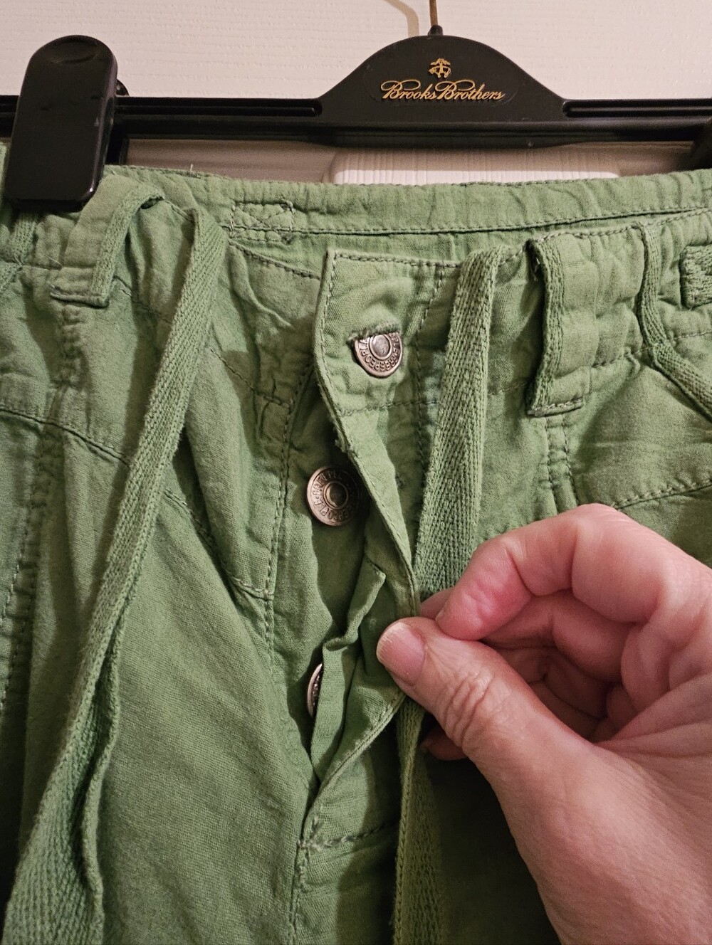 Free People Light Green Cargo Capri Pants - Picture 3 of 8